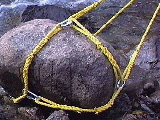 Positioning of the rope sling