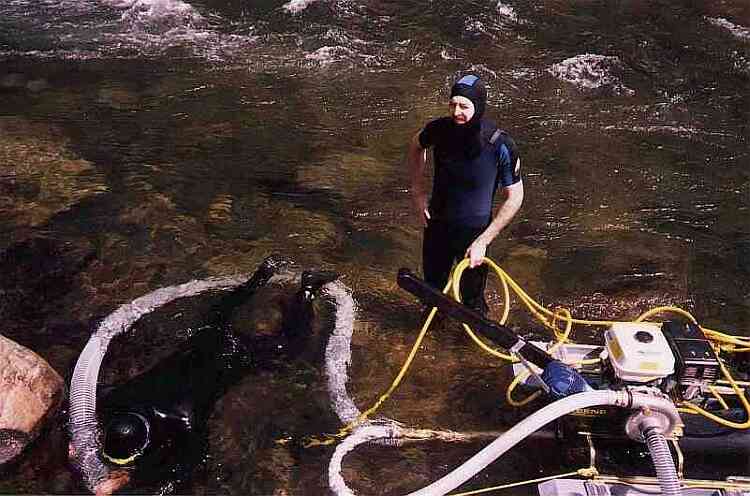 Dredging in the river