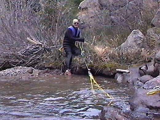 Moving an underwater rock